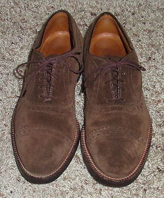 Alden 9878Y Brown Suede Perforated Straight Tip Bal
