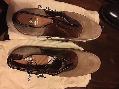 Alden 99734 Tan Suede and Dark Brown Calfskin Saddle Shoe