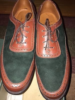 Alden 2440 Brown Calfskin and Green Suede U-Throat Bal Spectator