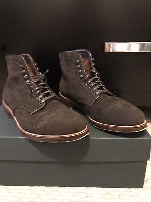 Alden D6801H Chocolate Suede Perforated Cap Toe Boot