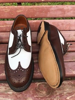 Alden 97657Y Dark Brown and White Calfskin Long Wing Blucher Spectator