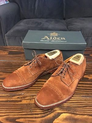 Alden 9596 Snuff Suede Perforated Straight Tip Blucher