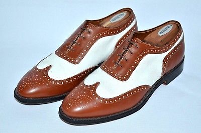 Alden 8113 Cognac Calfskin and White Nubuck U-Throat Bal Spectator