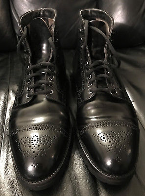 Alden 3985H Black Shell Cordovan Medallion Cap Toe Boot