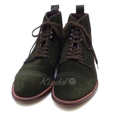 Alden 41816H Hunting Green Suede Perforated Cap Toe Boot