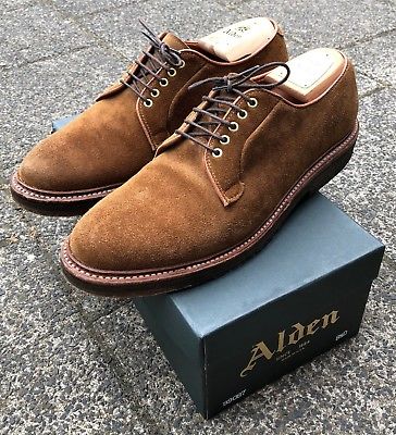alden plain toe blucher suede