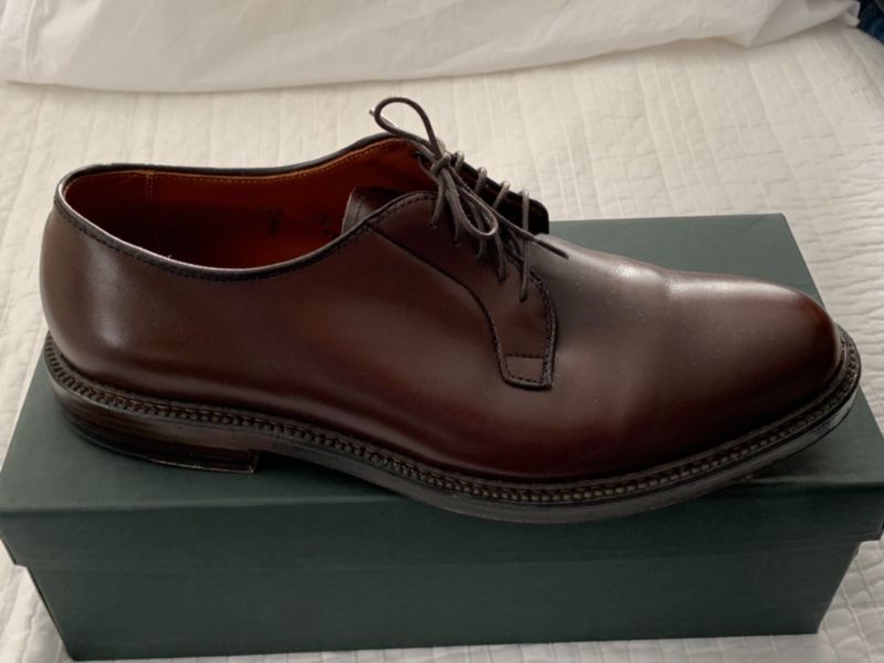 Alden9903(990同型) Alden 990 Shell Cordovan Plain Toe Blucher brown Leather