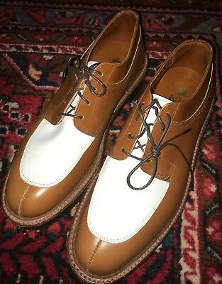 Alden 11470 Tan Calfskin and White Calfskin Split Toe Blucher Spectator