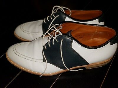 Alden D5613 White and Navy Calfskin Saddle Shoe
