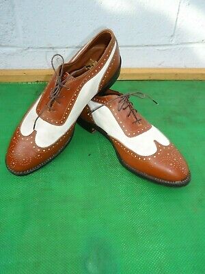 Alden 8113 Cognac Calfskin and White Nubuck U-Throat Bal Spectator