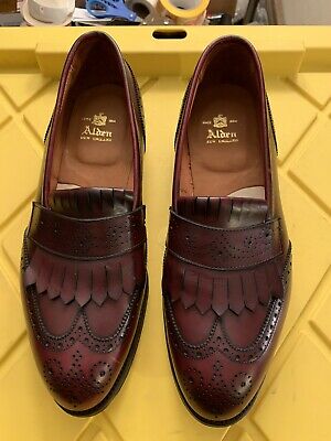 Alden 6573 Burgundy Calfskin Wing Tip Loafer
