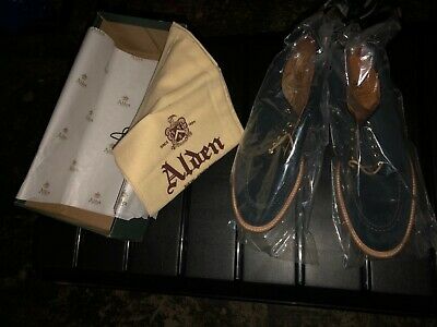 Alden D5604 Navy Suede Mocc Toe Blucher