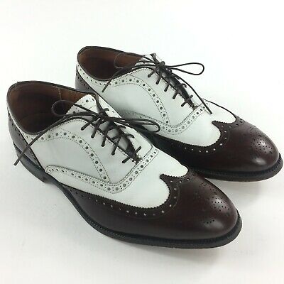 Alden 9028 Dark Brown and White Calfskin Wing Tip Bal Spectator