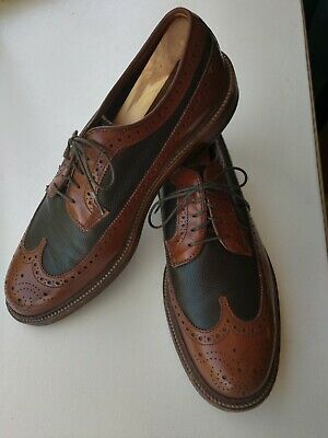 Alden D3608 Dark Tan Calfskin and Brown Regina Grain Long Wing Blucher Spectator