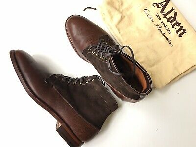 Alden D6818 Brown Country Calf and Dark Brown Suede Plain Toe Boot