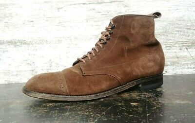 Alden 4196 Brown Suede Perforated Cap Toe Boot