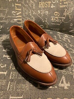 Alden 6036 Tan Alpine Grain and White Suede Tassel Loafer