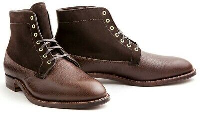 Alden D6818 Brown Country Calf and Dark Brown Suede Plain Toe Boot