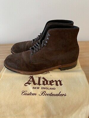 Alden D3902HC Tobacco Reverse Chamois Perforated Cap Toe Boot
