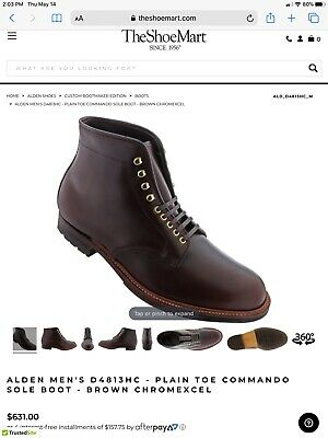 Alden Men\'s D4813HC - Plain Toe Commando Sole Boot - Brown Chromexcel 7D Alden D4813HC Brown Chromexcel Plain Toe Boot | Alden Model  main image 3