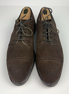 Alden 2128 Dark Brown Suede Medallion Tip Blucher