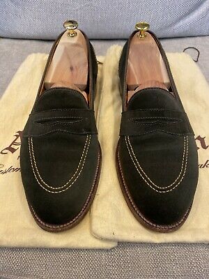 Alden 68332F Hunting Green Suede Full Strap Loafer