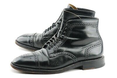 Alden 3985H Black Shell Cordovan Medallion Cap Toe Boot