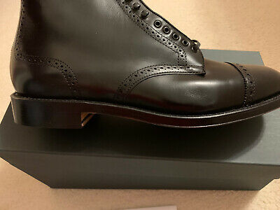 Alden D7827H Black Calfskin Perforated Cap Toe Boot