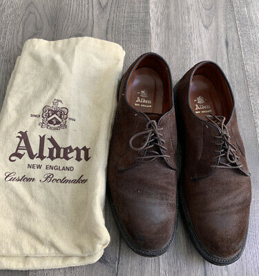 Alden 94703 Dark Brown Reverse Chamois Plain Toe Blucher