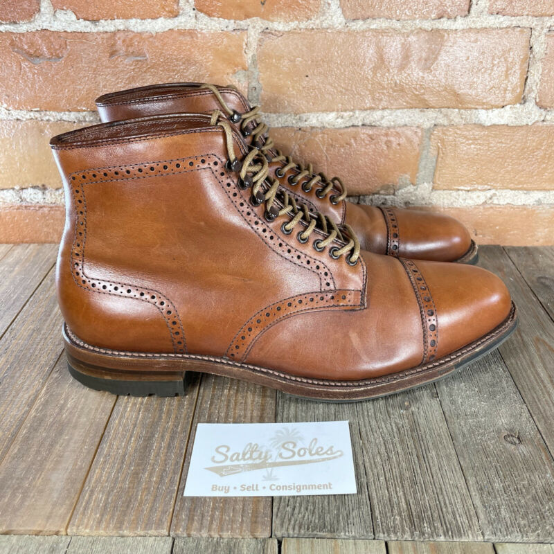 Alden 44921HC Burnished Tan Calfskin Perforated Cap Toe Boot