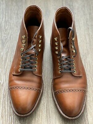 Alden D6857H Pecan Calfskin Perforated Cap Toe Boot