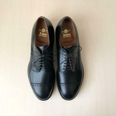 Alden 5637 Black Calfskin Perforated Straight Tip Blucher