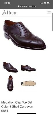 Alden 9854 Color 8 Shell Cordovan Medallion Tip Bal