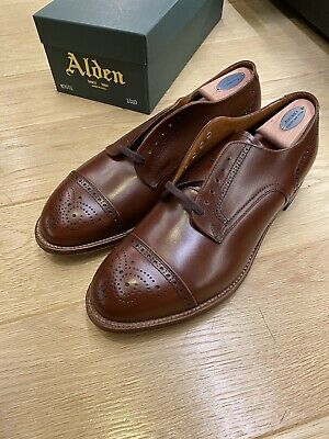 Alden M3501 Brown Calfskin Medallion Tip Blucher