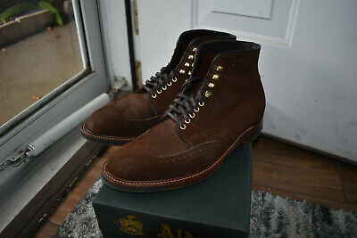 Alden D8831HC Tobacco Reverse Chamois Wing Tip Boot