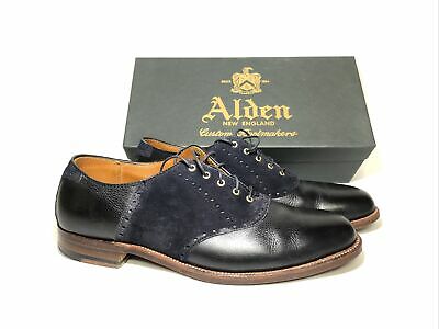 Alden 99435F Black Lady Calf and Navy Suede Saddle Shoe