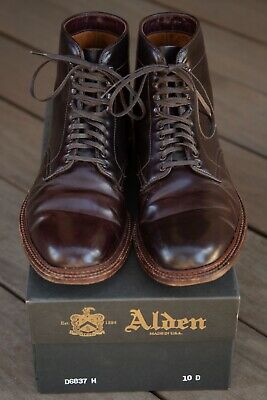 Alden D6837H Color 8 Shell Cordovan Plain Toe Boot