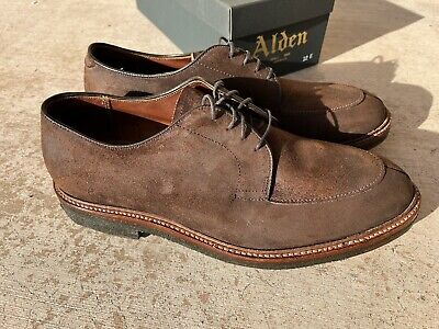 Alden D8628 Tobacco Reverse Chamois Split Toe Blucher