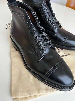 Alden D7827H Black Calfskin Perforated Cap Toe Boot