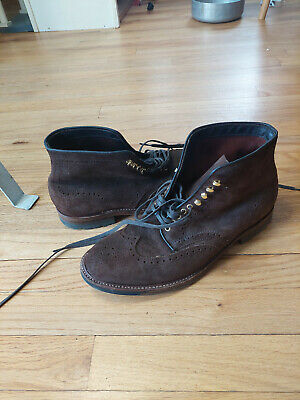 Alden D8831HC Tobacco Reverse Chamois Wing Tip Boot