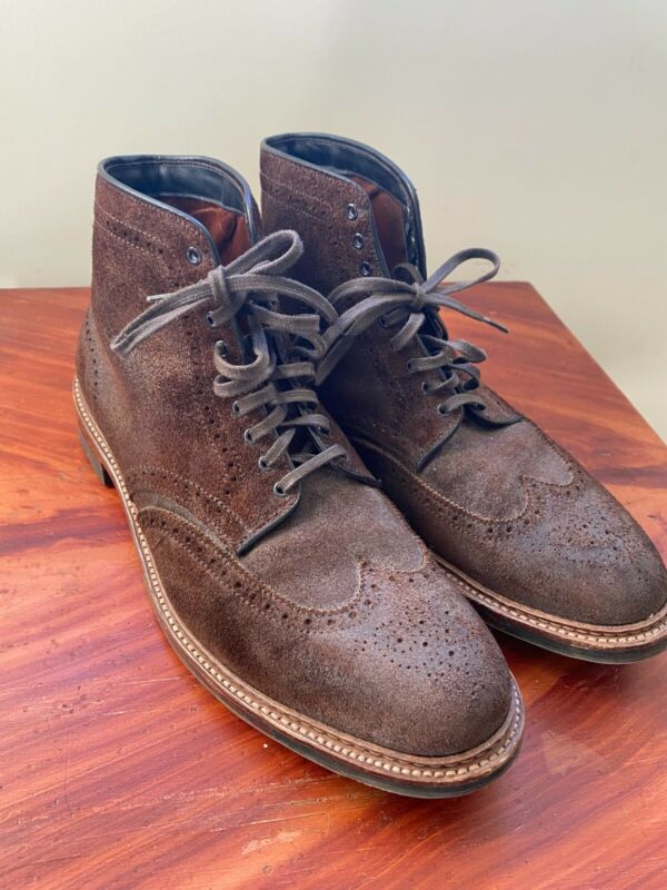 Alden 44683C Tobacco Reverse Chamois Wing Tip Boot | Alden