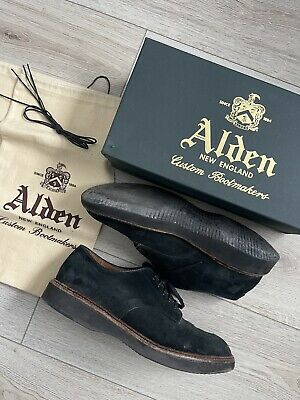 Alden D9630 Black Suede Mocc Toe Blucher