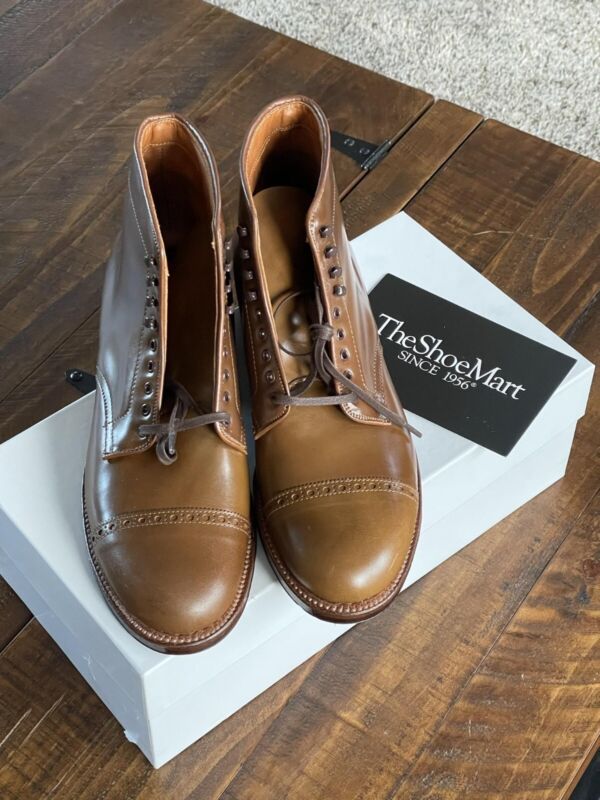 Alden D1813H Whiskey Shell Cordovan Perforated Cap Toe Boot