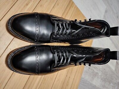 Alden D7827H Black Calfskin Perforated Cap Toe Boot