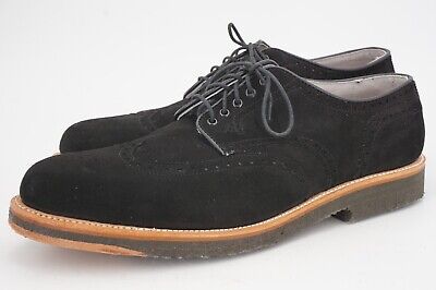Alden 20662 Black Suede Short Wing Tip Blucher
