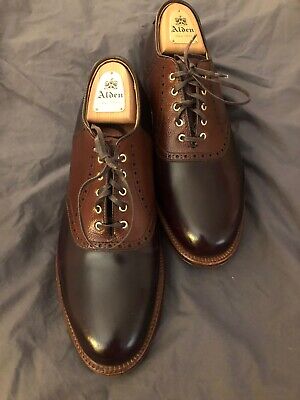 Alden D8302 Color 8 Shell Cordovan and Brown Alpine Grain Saddle Shoe