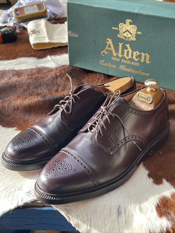 3S1830/未使用品 Alden BLUE BLUE別注 ロングウイング