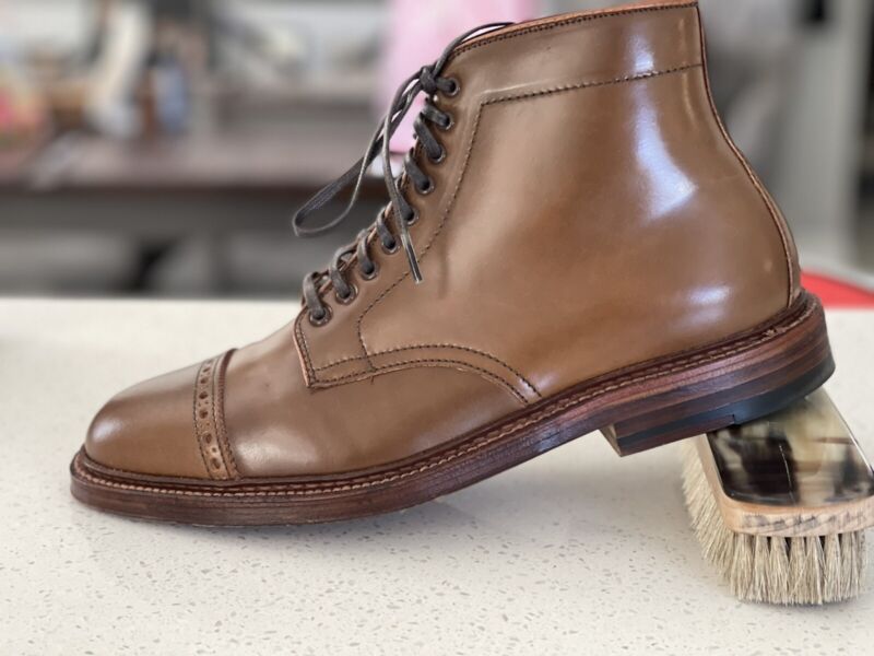 Alden D9834 Whiskey Shell Cordovan Perforated Cap Toe Boot