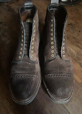 Alden D6864C Tobacco Reverse Chamois Perforated Cap Toe Boot