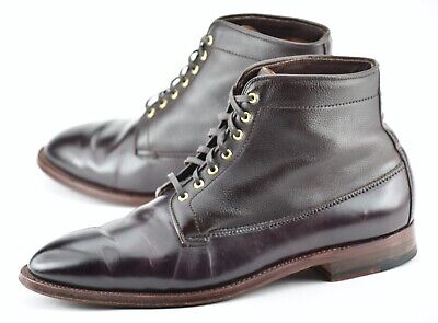 Alden D6829 Color 8 Shell Cordovan and Dark Brown Alpine Grain Plain Toe Boot